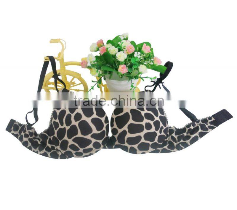 Lovely Cow Print Push Up Bra and Panty Set (EBP147B)