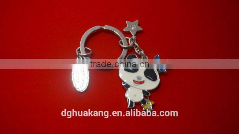 2016 Factory price panda mascot keychain special design cute China style zinc alloy keyring