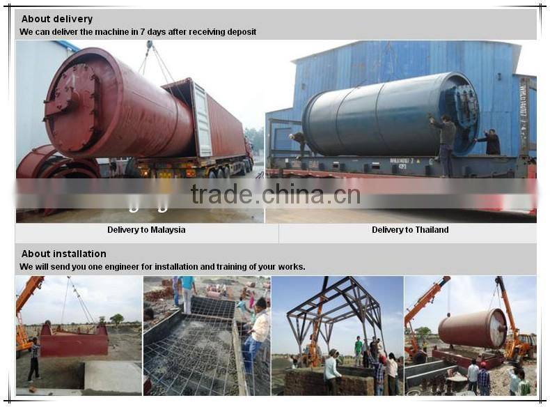 Higher oil rate tyre/rubber pyrolysis to oil machinery with safety