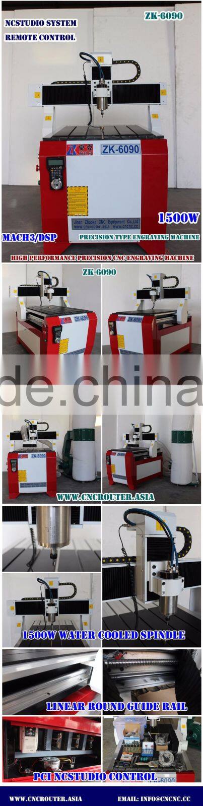 Factory Price Simple Operation 6090 CNC Router With Ballscrew Transmission PCI NCStudio Control Wireless Handle 600*900MM