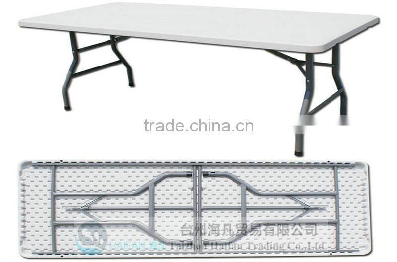 hot sell 6FT blow molding plastic dining table for restaurant/high quality dining plastic table with removable legs