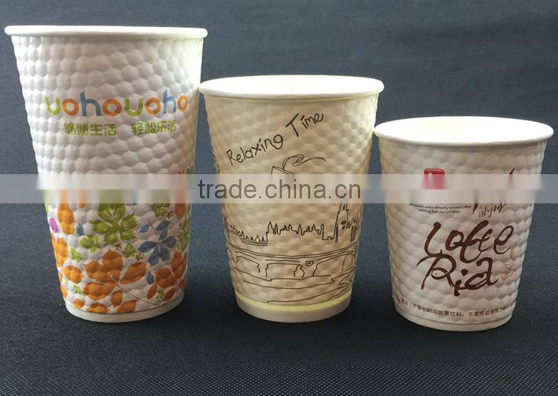 New Products Disposable Double Wall Coffee Paper Diamond Cups