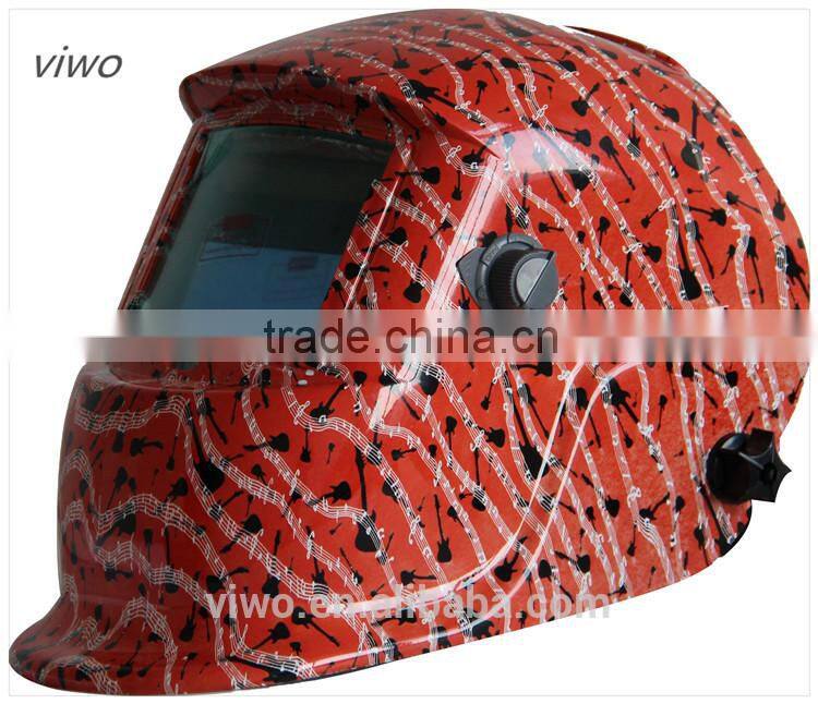 Red Colorful Music Score Solar Power Auto Darken Welding Helmet flip up welding helmet