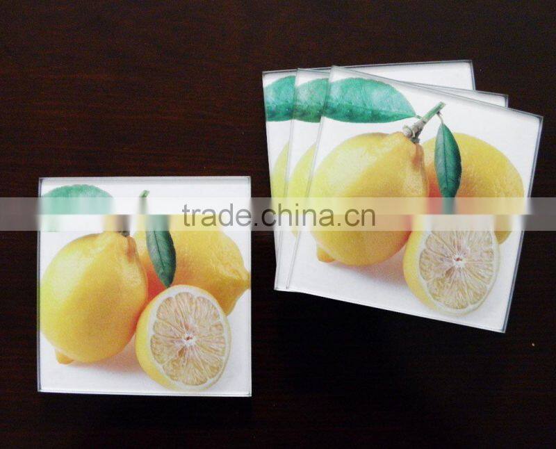 High quality square clear glass coasters