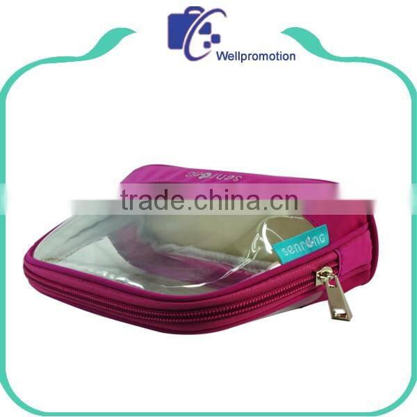 Customized zipper transparent PVC cosmetic bag for travelling
