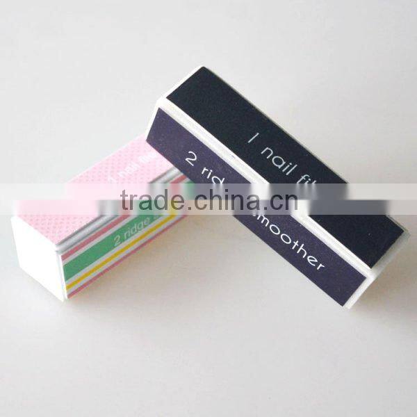 Free sample new style custom triangle printed 6 way nail polish buffer plastic disposable nail buffer nail file supplier