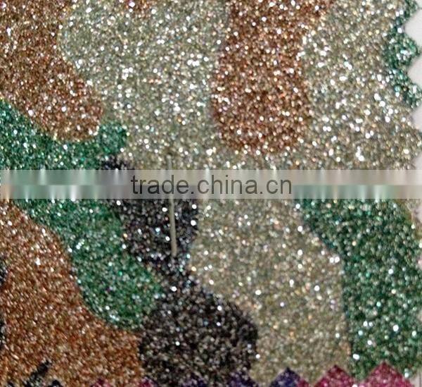 Camouflage Grain Glitter fabric with TC backing ,popular use for ladies shoes ,handbags ,wallets