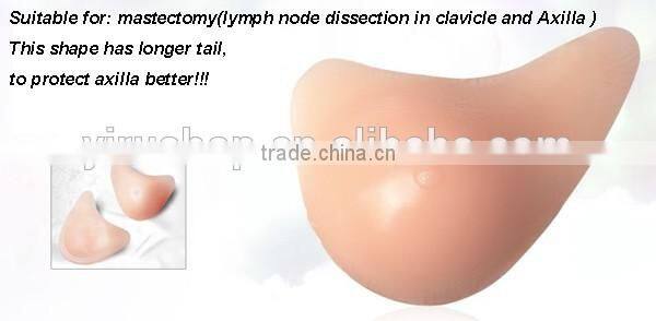 longer tail best quality soft nutural lifelike fake silicone breasts for mastectomy women prosthesis boobs silica implants new