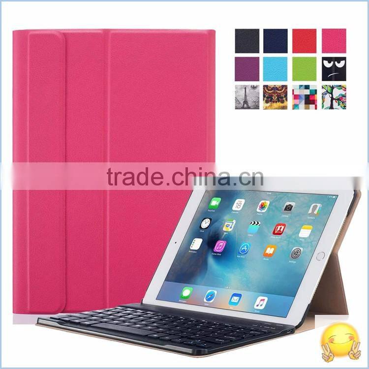 Luxury Business PU Leather Folding Stand cover case for apple ipad pro 9.7'' keyboard case cover