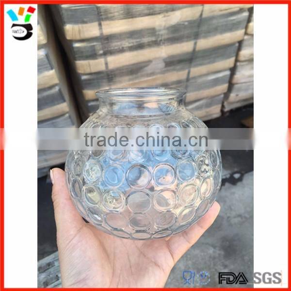 Recycled Home & Holiday Decoration Decoration Lantern Style Clear Dot Pattern Round Glass Jar