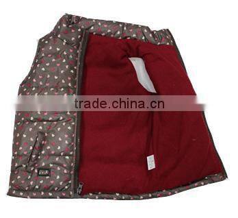 Apparel Stocklots Girls Cute Padded Vest with Polar Fleece