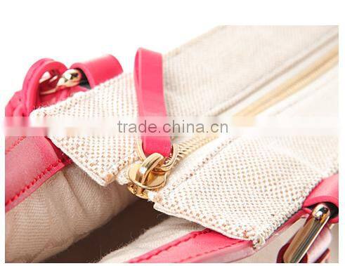 Custom unique fashion canvas cross body handbag ,women's leather shoulder bags