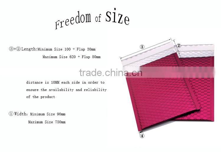Pink metallic foil Bubble Mailer with Custom Printing