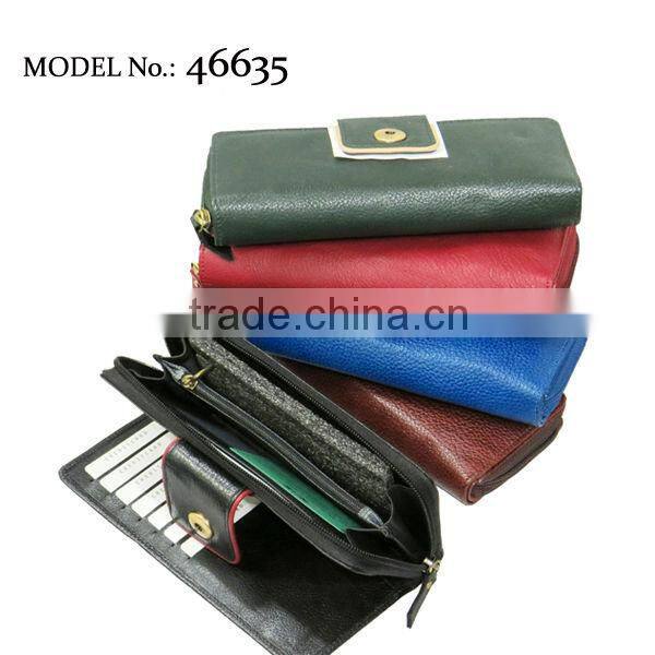 Ladies Long zipper wallet with small coin pocket backside