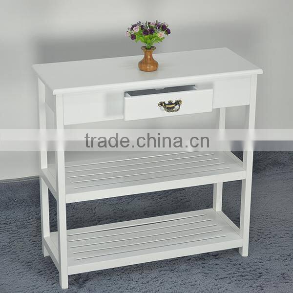 White Modern Home Furniture Wood 1 Drawer 2 Shelves Shoe Rack
