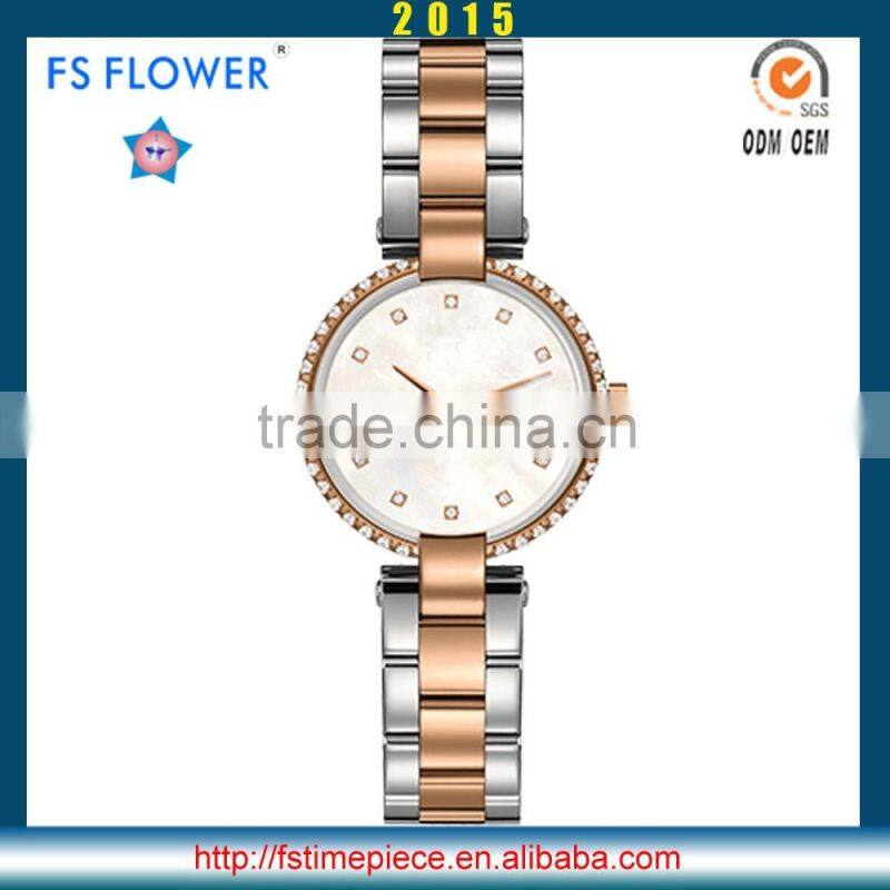 FS FLOWER - Small Slim Stone Watch Ladies Girls