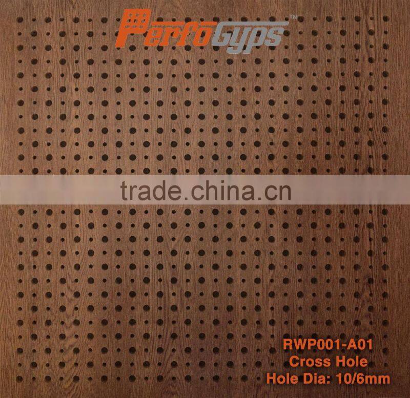 Wooden Acoustic Perforated Gypsum Ceiling Tile Made in China Good Quality Soundproof