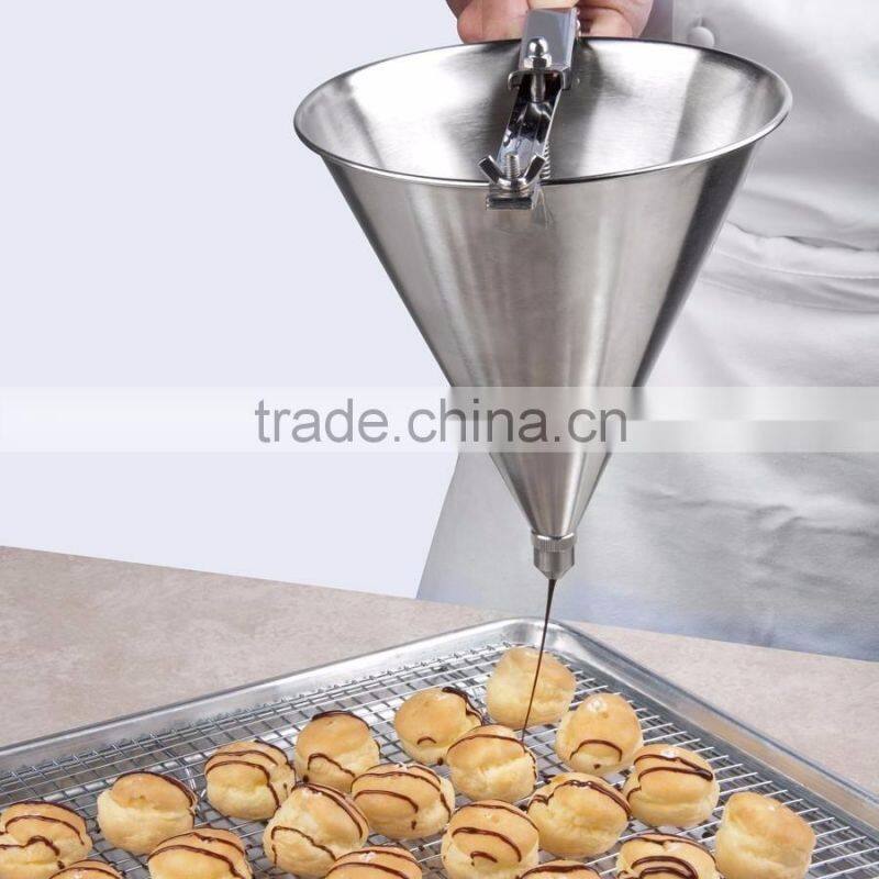 stainless steel cake filler/ Confectionery Dispenser Funnel/chocolate funnel