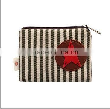 Canvas stripe coin purses wholesale small cheap purses