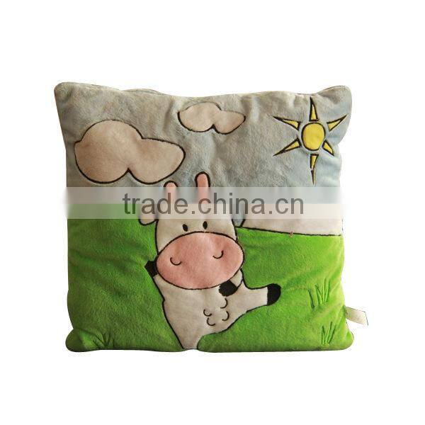 Plush soft toy flower embroidered cushion cover