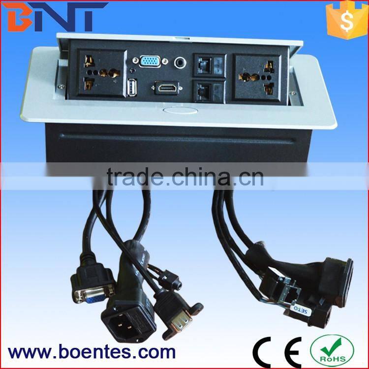Table Desktop Pop Up Power Socket Box with Connector for Conference Power Solutions