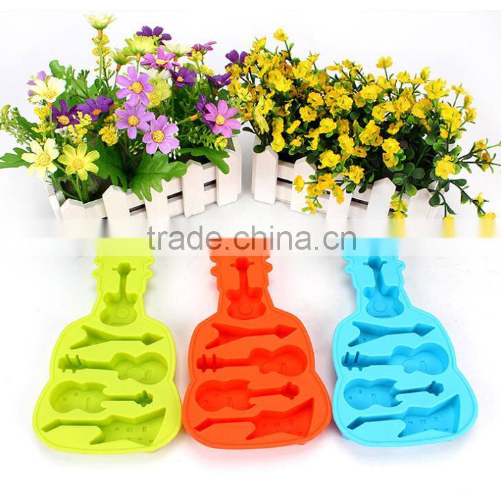 Kids Guitar Shaped Silicone Ice Cube Molds Tray