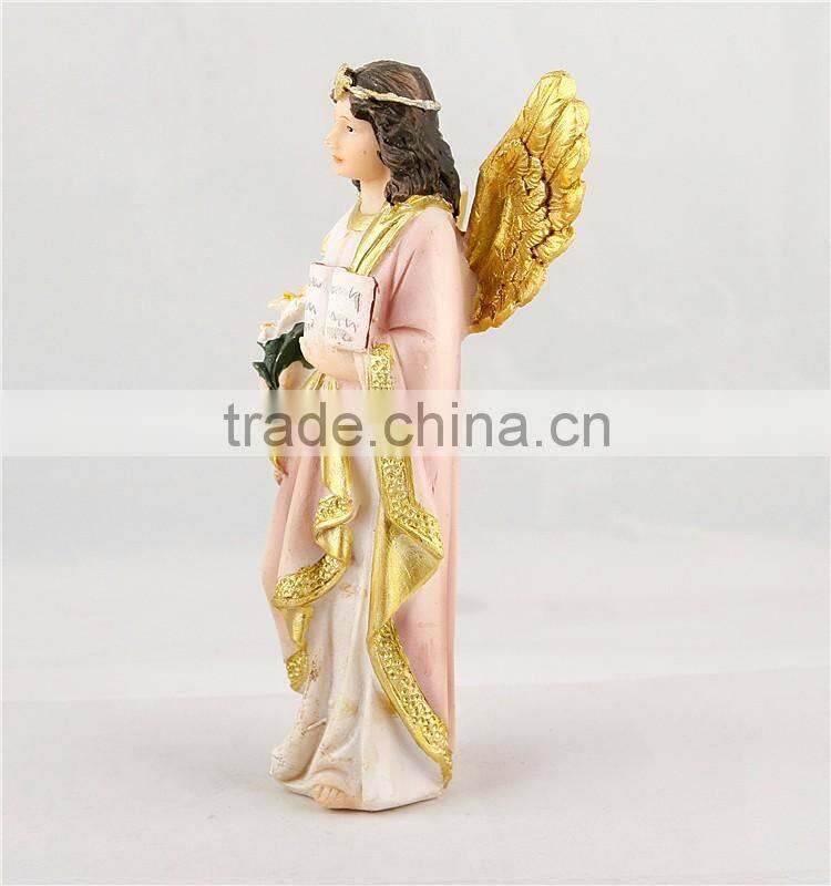 Promotional handmad religious angle figurine statue