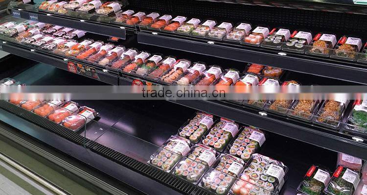 Food grade takeaway plastic printing sushi rice box, square sushi tray, sushi platter