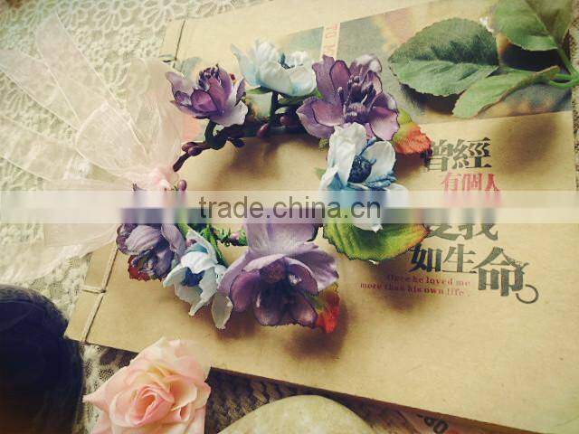 Handmade Paper Bridal Hair Accessory Flower Garland Artificial Hand Decoration and Garland for Festival and Wedding