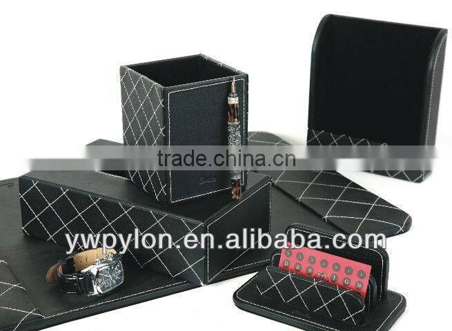 Leather pen container for office or family