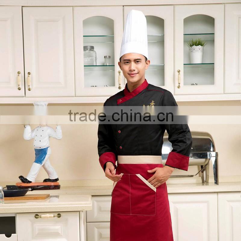Black customized with good quality double breasted uniforme de chef