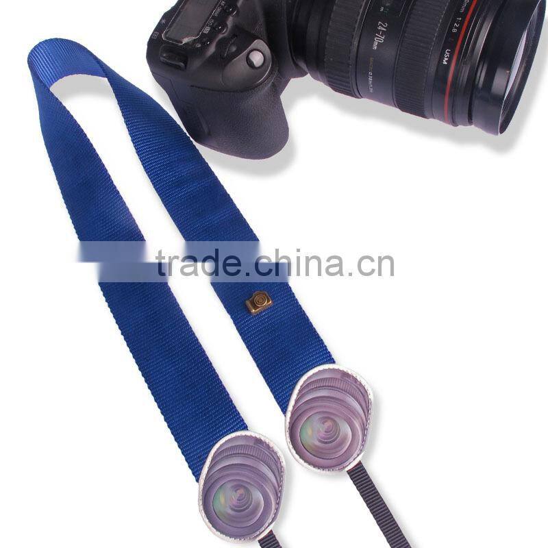 Factory supply LYNCA LM series cute colorful camera shoulder strap with lens blue pattern