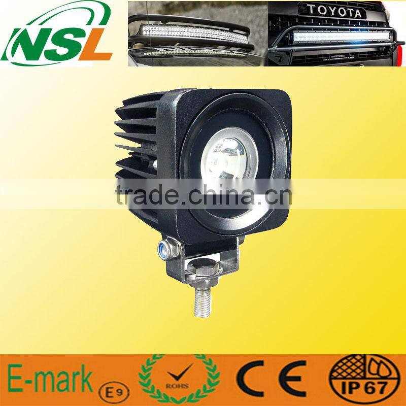 10~30V 10W Cree LED Work Light Square Spot/Flood Beam LED light Motorcycle lamps
