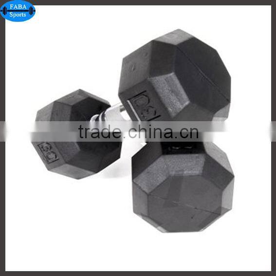 Hexagonal Rubber Coated Dumbbells