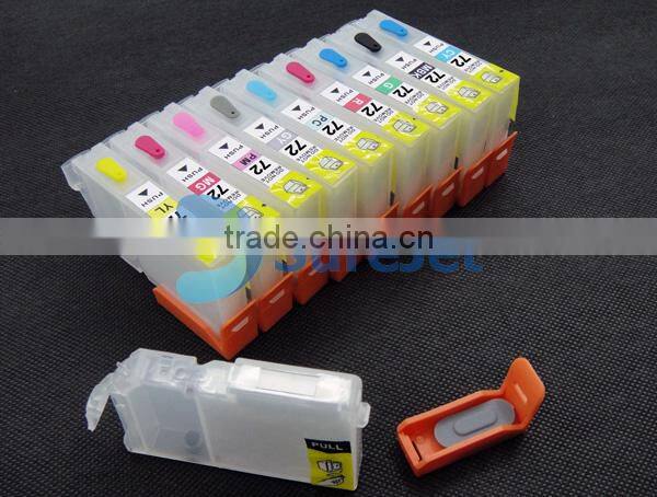 Hot selling cartridge PGI-72 for canon pro-10 with reset chip 10color
