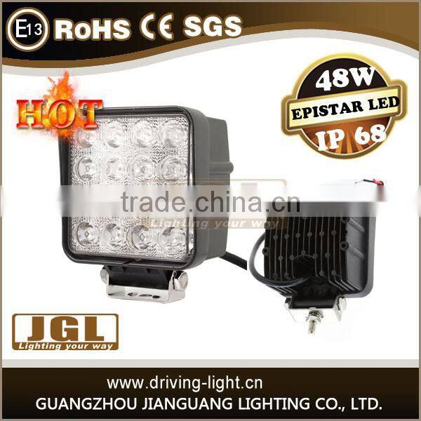 12v 24v 48v 60v 48w led work light for truck tractor 4x4 off road led driving lights with E-mark certification R10