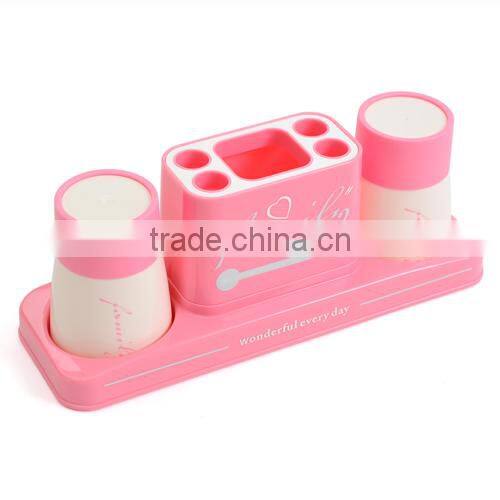 Fashional toothbrush cup and holder sets lovers --pink 342