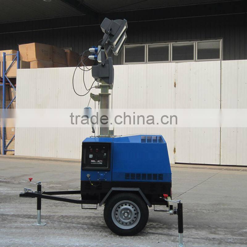 2.7kva Water cooled diesel trailer light tower generator 4VA1600