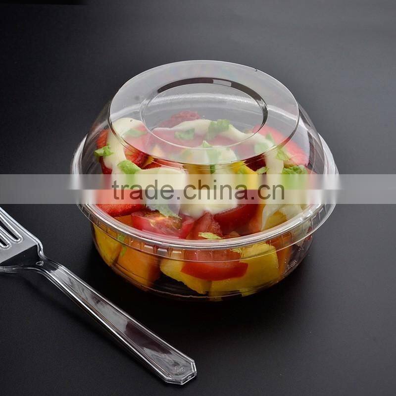 Disposable PET Plastic Salad Bowl Container With Lid