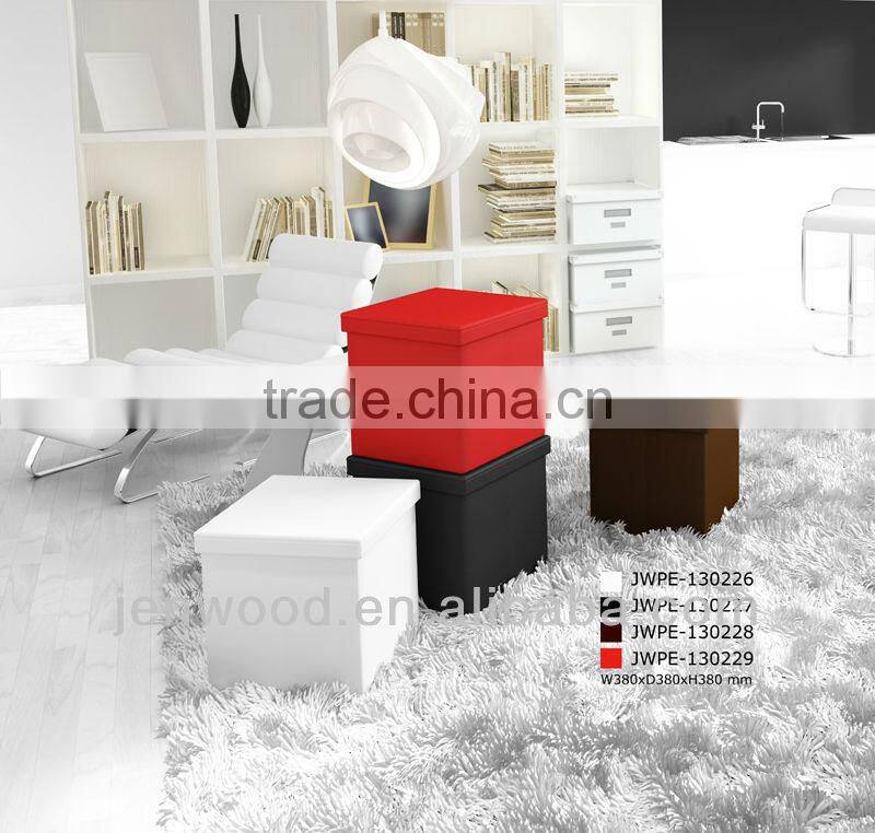 Colorful Faux Leather Folding Storage Ottoman