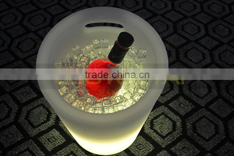 remote control battery operated Plastic illuminated led wine cooler/led wine ice bucket