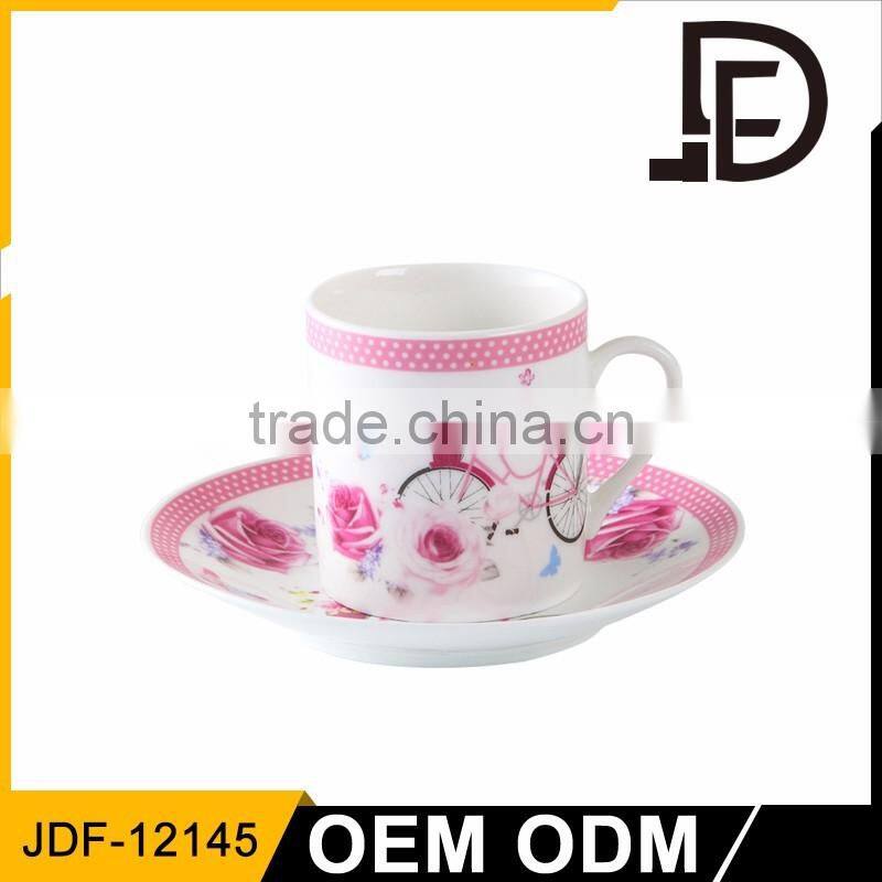 Arabic cup and saucer set porcelain cup set new bone china tea cup set