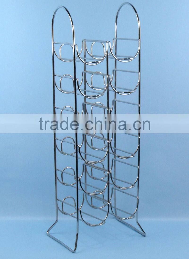 International 12-Bottle Chromed Silver Arched Wine Rack