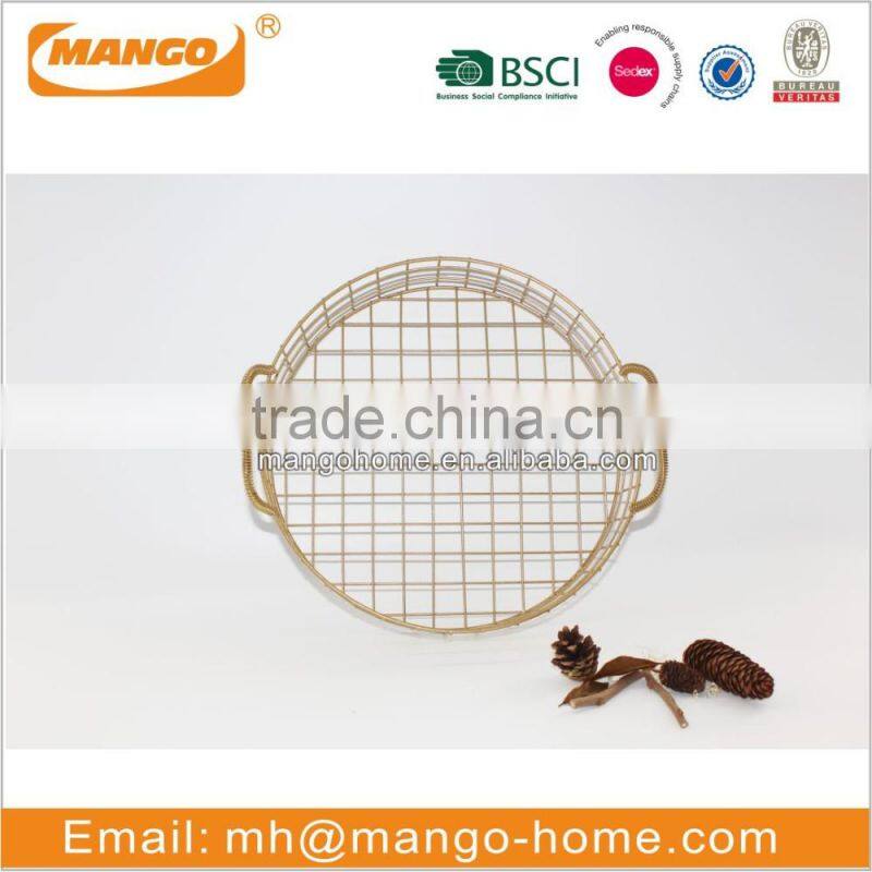Metal Round Shape Fruit Storage Basket