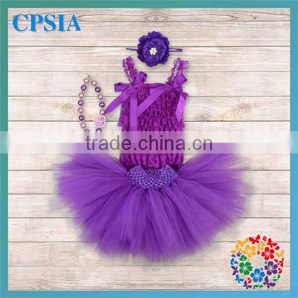 Red Christmas Baby Clothing Lace Top & Skirt & headband & Necklace Set Wholesale Children's Boutique Clothing