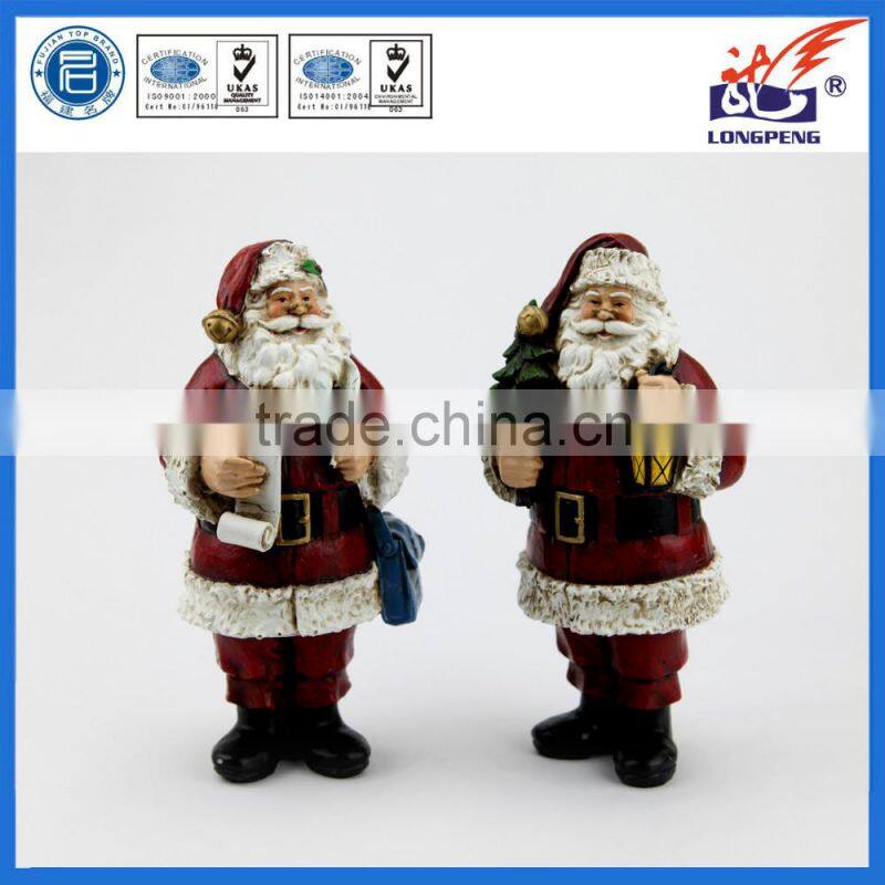 Polyresin Christmas Santa Claus Figure for Home Decoration