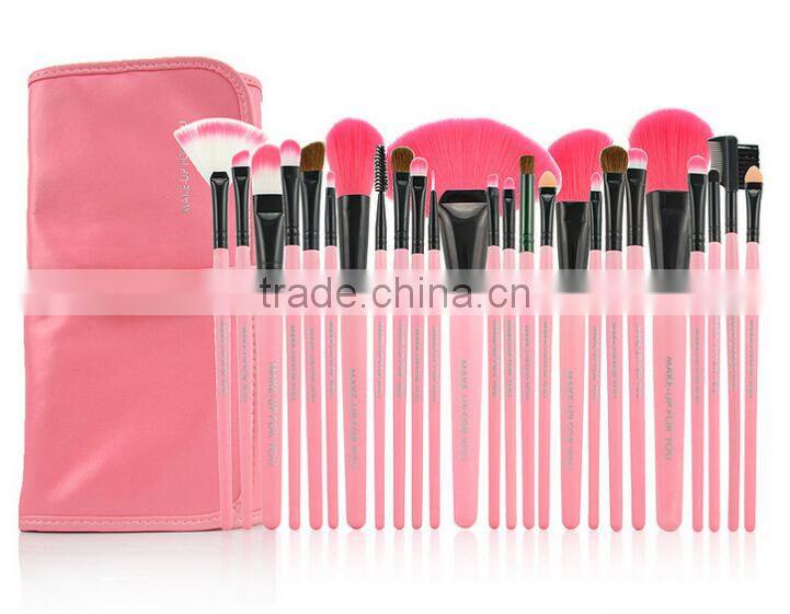 wholesale 24 pcs rose color professional makeup brush makeup brush set