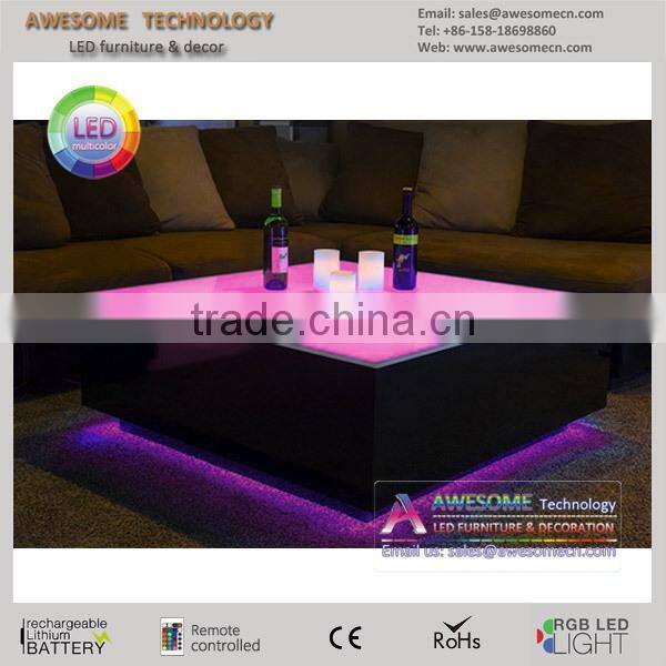 Glossy centre table design for VIP room, led coffee table TA800