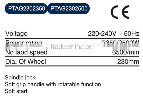 230mm 2350W 2500W Angle Grinder with GS CE FFU