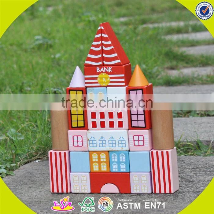 Wholesale hot wooden building blocks toy funny kids wooden building blocks toy bring fun W13A016